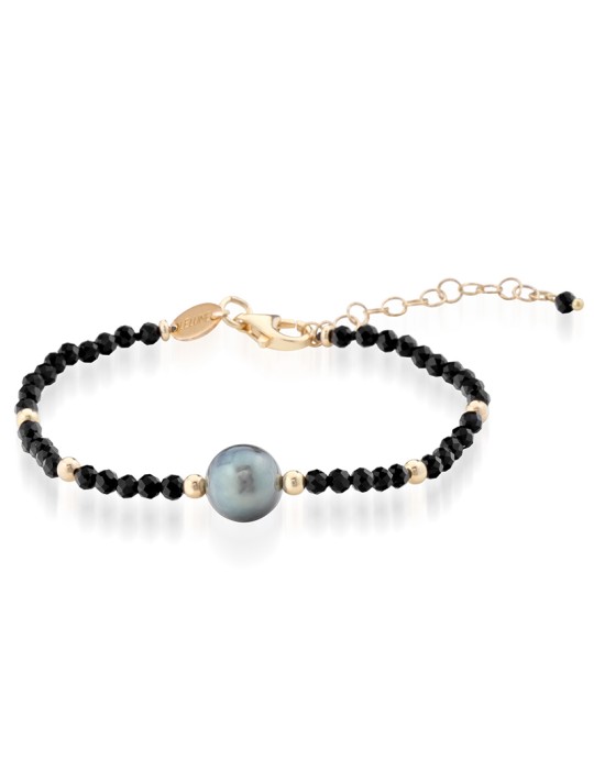 Lelune Glamour-Golden-Spinelli-Pearl Bracelet Tahiti 9 - 10mm-LGBR4942