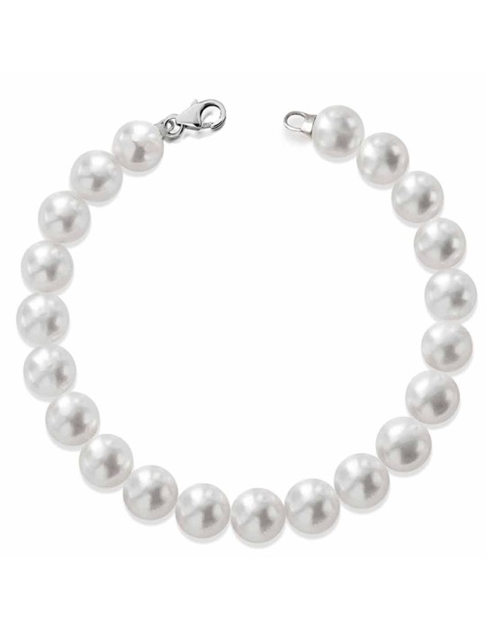 Bracciale Lelune-Oro Bianco 18Kt-Perle Coltivate 7,5 - 8 mm-LLBR80.2CH