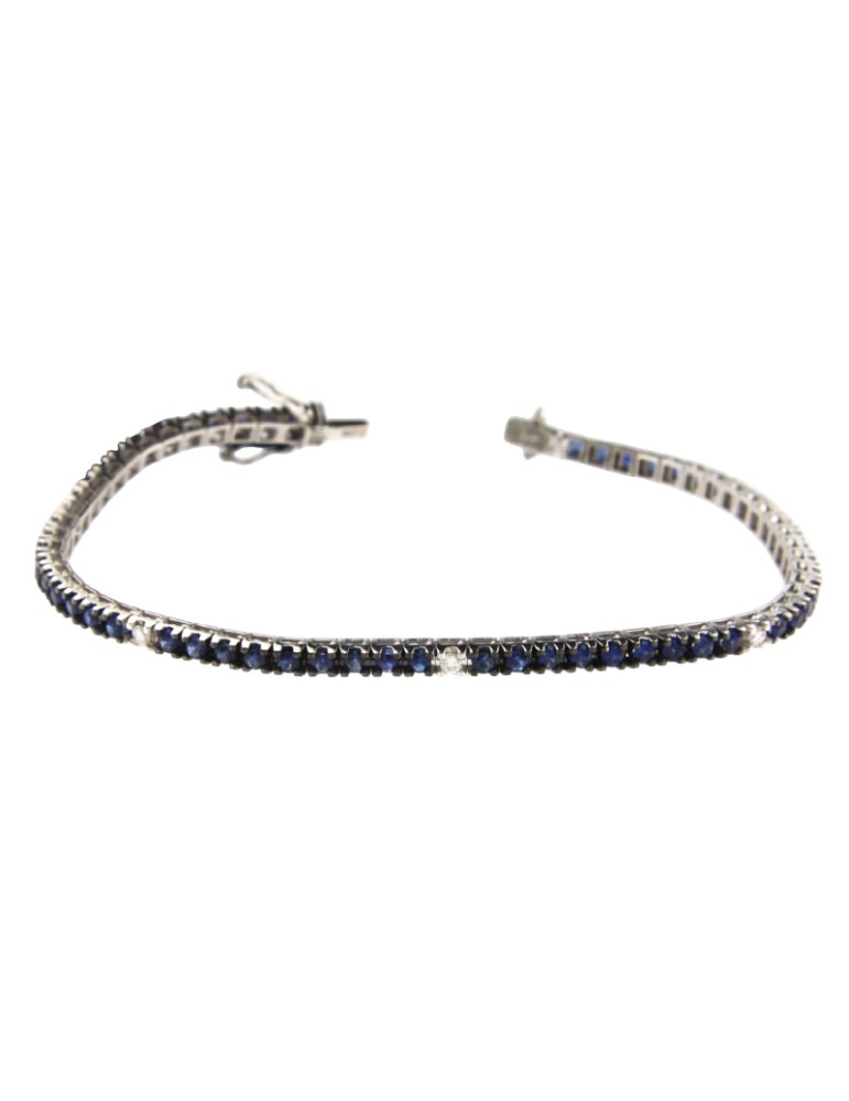 Bracciale Tennis Davite&Delucchi - Oro - Diamanti - Zaffiri - BR002290ZF
