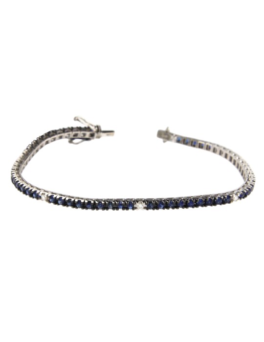 Bracciale Tennis Davite&Delucchi - Oro - Diamanti - Zaffiri - BR002290ZF