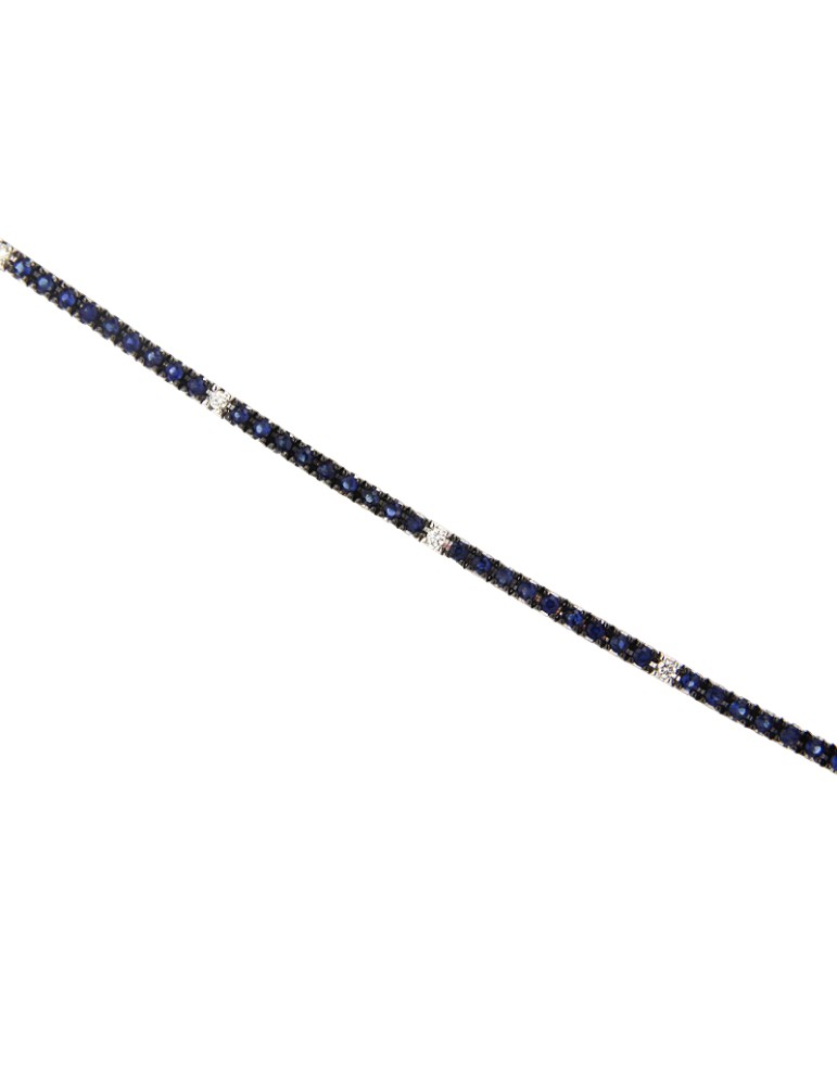 Bracciale Tennis Davite&Delucchi - Oro - Diamanti - Zaffiri - BR002290ZF
