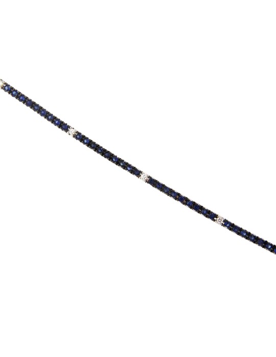 Bracciale Tennis Davite&Delucchi - Oro - Diamanti - Zaffiri - BR002290ZF