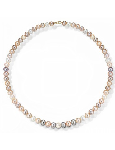 Lelune Necklace-18 Kt Yellow Gold-Multicolor Pearls-6.5 - 7 mm-LLNKMTC70.2