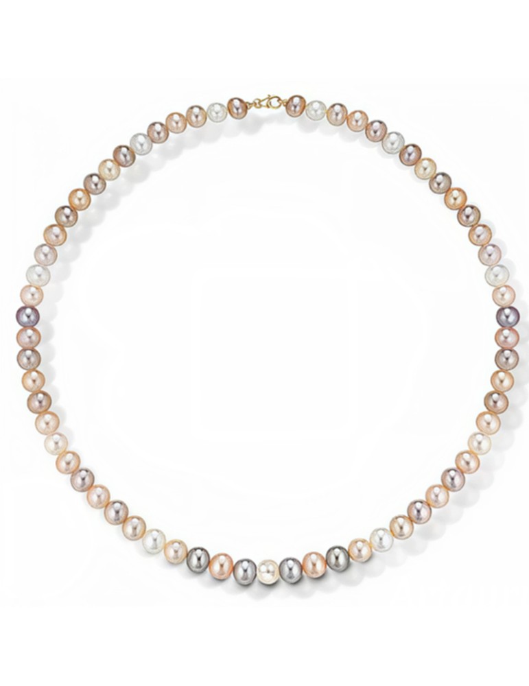 Lelune Necklace-18 Kt Yellow Gold-Multicolor Pearls-6.5 - 7 mm-LLNKMTC70.2