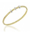 Chimento Woman Bracelet - Stretch Spring 18cm in Yellow Gold with Diamonds - 0