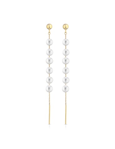 Coscia Earrings - 18K Yellow Gold Drops with 4.5-5mm Freshwater Pearls - 0