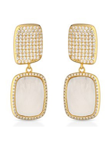 Lelune Glamour Earrings-Gold-Australian Mother of Pearl-Zirconia-LGEA756.2