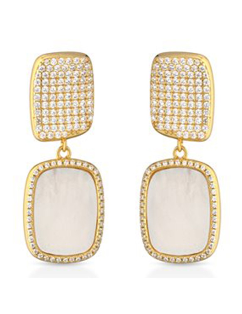 Orecchini Lelune Glamour-Gold-Madreperla Australiana-Zirconi-LGEA756.2