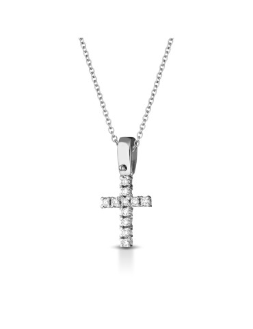 Collana Lelune Diamonds - Oro Bianco - Croce - Diamanti Naturali 0,08 ct - LDCR11008