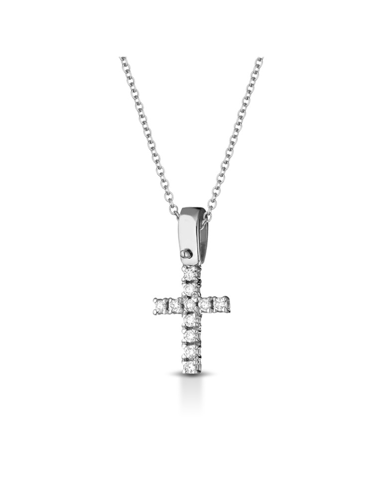 Collana Lelune Diamonds - Oro Bianco - Croce - Diamanti Naturali 0,08 ct - LDCR11008