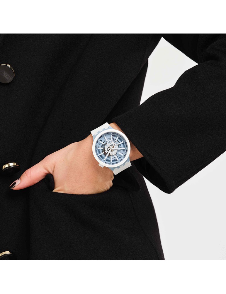 Swatch watch - Bioceramic - Whice - Only Time-47mm-White-SB03N103