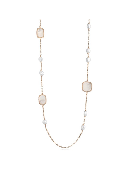 Collana Lelune Glamour - Rosè - Perle -Madreperla - Zirconi -LGNK756.1