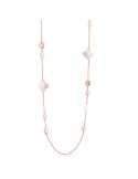 Lelune Glamour Necklace - Pink - Pearls - Mother of Pearl Flowers-LGNK752.1