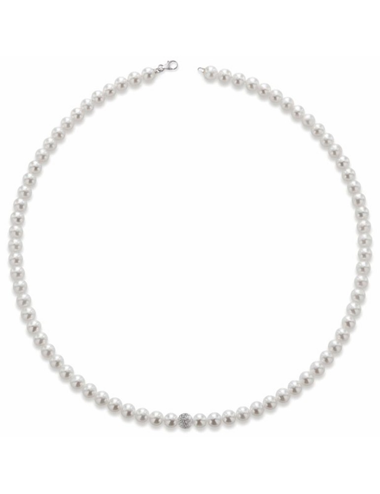 Collana Lelune - Oro Bianco 18 Kt-Perle Freshwater 5,5 - 6 mm-LLNK0160