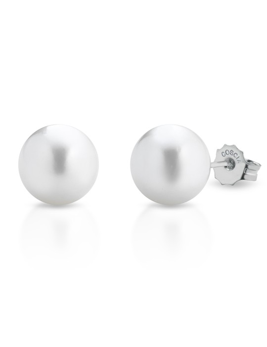 Thigh Earrings-18Kt White Gold-Freshwater Pearls 4 - 4.5 mm-LBEAFW00.45