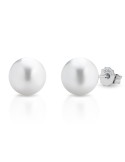Thigh Earrings-18Kt White Gold-Freshwater Pearls 4 - 4.5 mm-LBEAFW00.45