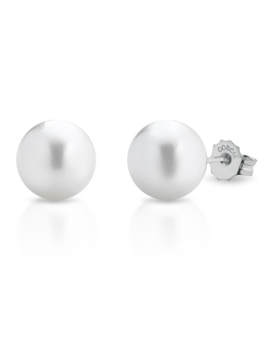 Thigh Earrings-18 Kt White Gold-Freshwater Pearls 4.5 - 5 mm-LBEAFW00.50
