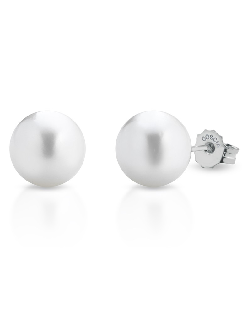 Thigh Earrings-18 Kt White Gold-Freshwater Pearls 5 - 5.5 mm-LBEAFW00.55
