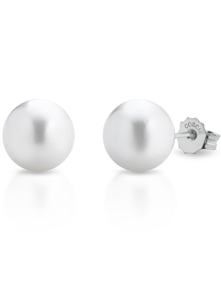 Thigh Earrings-18 Kt White Gold-Freshwater Pearls 5.5 - 6 mm-LBEAFW00.60