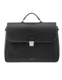 Pineider Briefcase - Smooth Black Calfskin - Flap - PSL004056