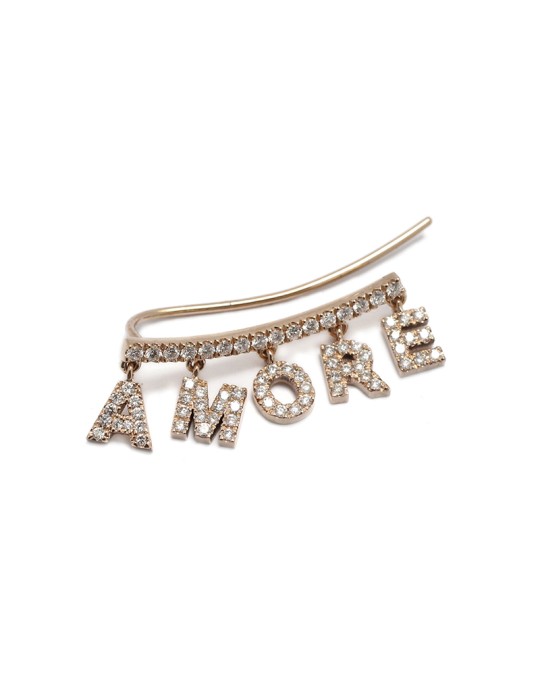 Buonocore Single Earring - You Are Amore in Rose Gold with White Diamonds 0.42 ct - 0