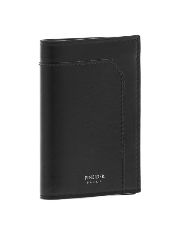 Pineider Vertical Wallet - Black Smooth Calfskin - PSS713056 2