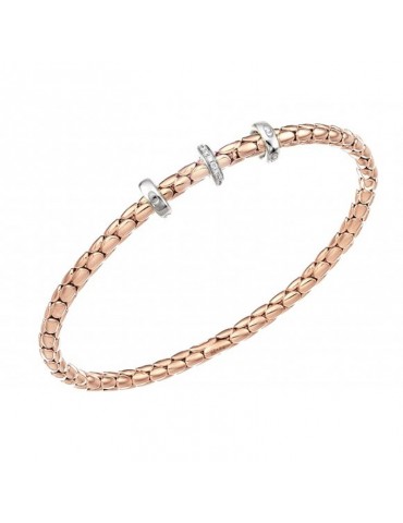 Chimento Woman's Bracelet - Stretch 18 cm in Rose Gold with Diamonds - 0
