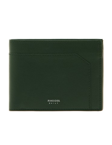 Pineider Wallet-Coin Purse-Smooth Green Calfskin-PSS708327