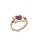 Buonocore Ring - 18K Rose Gold Heart with Rubies 0.29 ct - 0