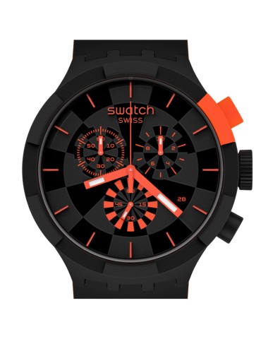 Swatch Watch - Checkpoint Red -Chronograph-Black-47mm-Red-SB02B402