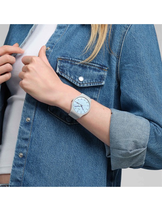Orologio Swatch - Blueberry Sky - Grigio - 41mm - Azzurro - SO29M702
