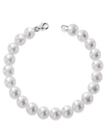 Lelune Bracelet - 18 Kt White Gold - Freshwater Pearls 9-10 mm-LLBR1002CH