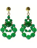 Orecchini Rajola - Pendenti - Argento 925% Dorato-Agata Verde-45-856-4