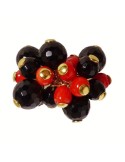 Rajola-Silver 925% Golden-Black Onyx-Red Coral Ring-45-466-2AN