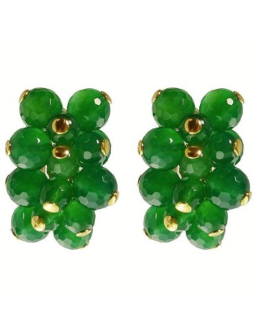 Orecchini Rajola - Riccione-Argento 925% Dorato-Agata Verde-45-466-5OR