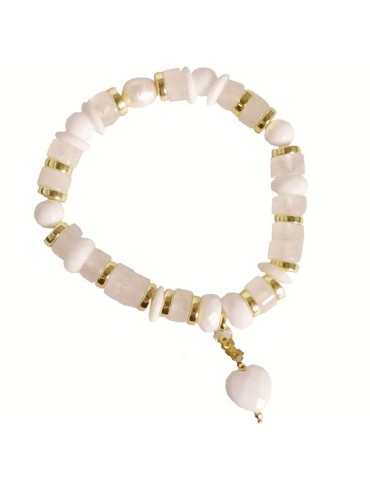 Rajola Bracelet - Heart - White Paste - Crystals - 45-461-318