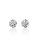 Miluna Earrings - 18K White Gold Round Stud with Natural Diamonds - 0