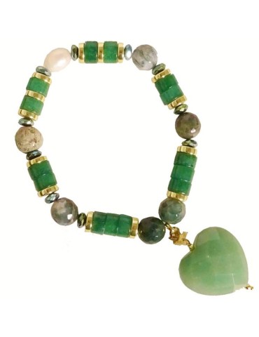 Rajola Bracelet - Heart of Aventurine - Moss Agate - 45-461-418