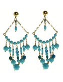 Orecchini Rajola-Argento 925% Dorato-Pasta Turchese-Apatite-45-453-7OR