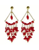 Orecchini Rajola -Argento 925% Dorato-Corallo Rosso-Ematite-45-453-8OR