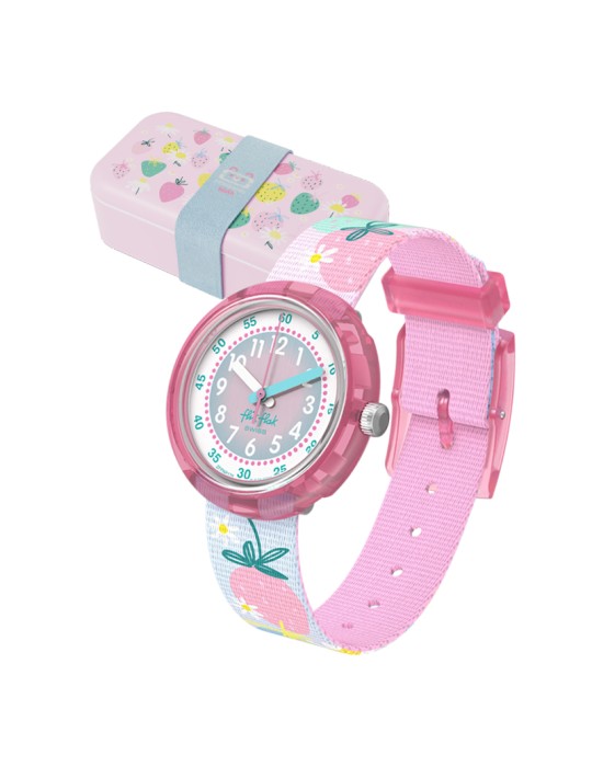 Special Pack Flik Flak X Monbento-Rosa-32mm-Fragole-Lunchbox-ZFPNP175
