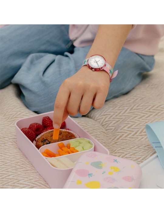 Special Pack Flik Flak X Monbento-Rosa-32mm-Fragole-Lunchbox-ZFPNP175