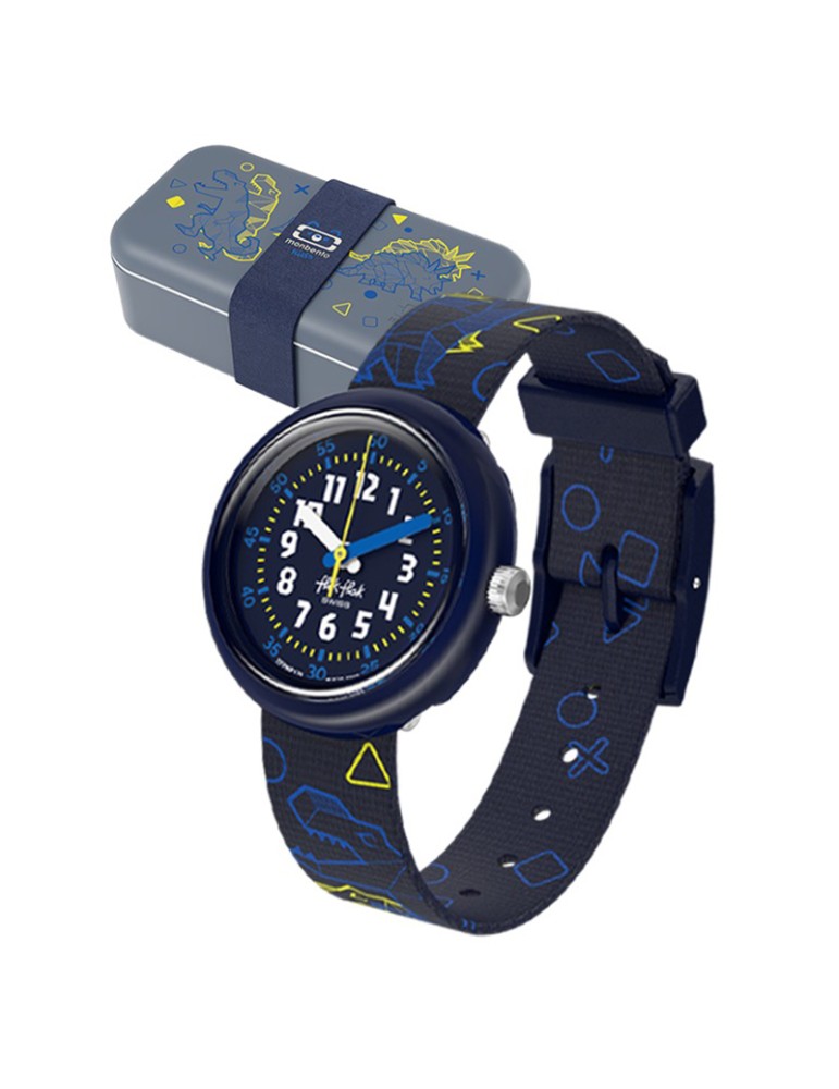 Special Pack Flik Flak-X Monbento-Lunchbox-Blu-32mm-Dinosauri-ZFPNP176