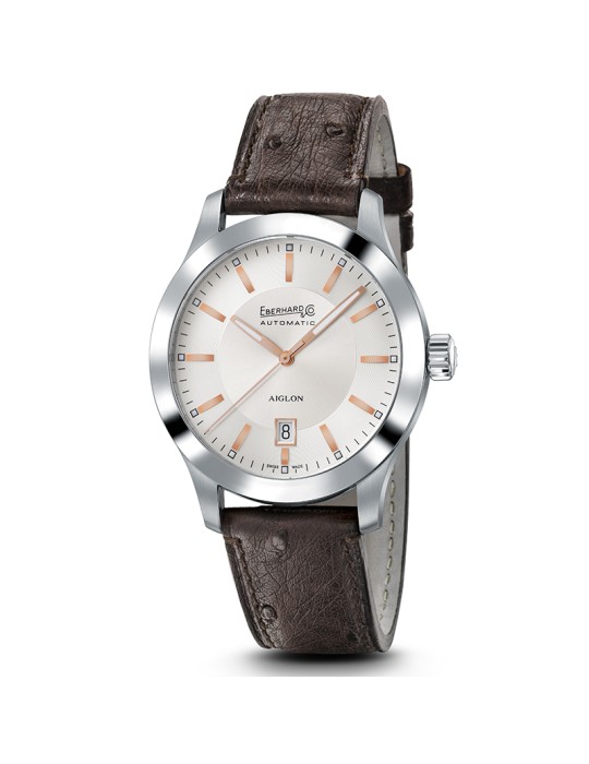 Eberhard Watch - Aiglon Grande Taille Mechanical Automatic 41mm Silver Rose Gold - 0