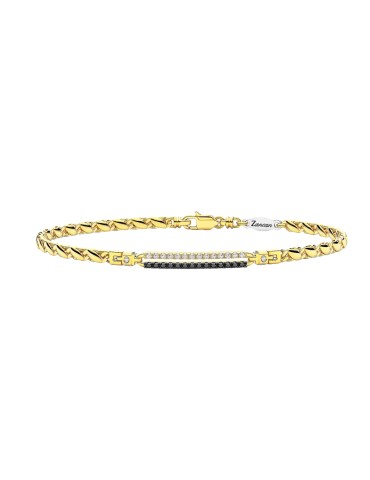 Bracciale Zancan - Insignia Explorer in Oro Giallo 18 carati con Diamanti Neri e Diamanti Bianchi - 0