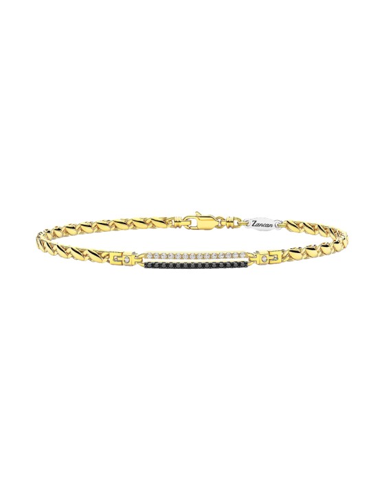 Bracciale Zancan - Insignia Explorer in Oro Giallo 18 carati con Diamanti Neri e Diamanti Bianchi - 0
