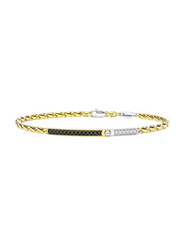 Zancan Bracelet - Insignia Explorer in 18K Yellow Gold with Black Diamonds and White Diamonds - 0