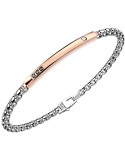 Zancan Bracelet - 316L Steel - Rose Gold Plate-Black Spinelli-EHB176