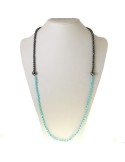 Collana Rajola - Argento 925% - Ematite - Pasta Turchese - B56-863-4