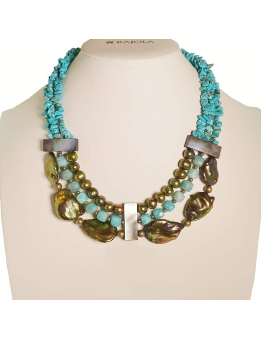 Collana Rajola - Chakra - Girocollo -  Pasta Turchese - Perle-54-493-2